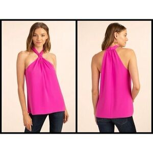 Trina Turk Fuchsia Halter Ring Neck Camisole